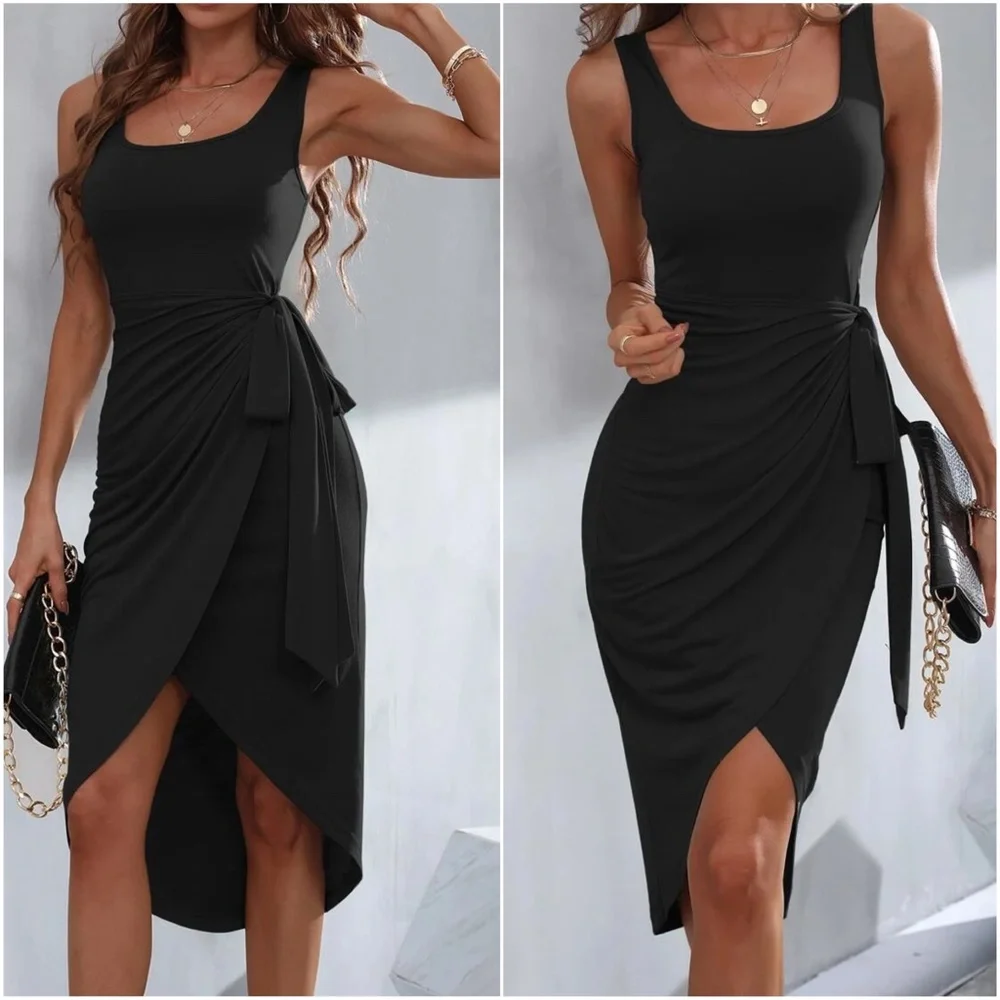 Side Tie Tank High Low Dress - Picture 4 of 11